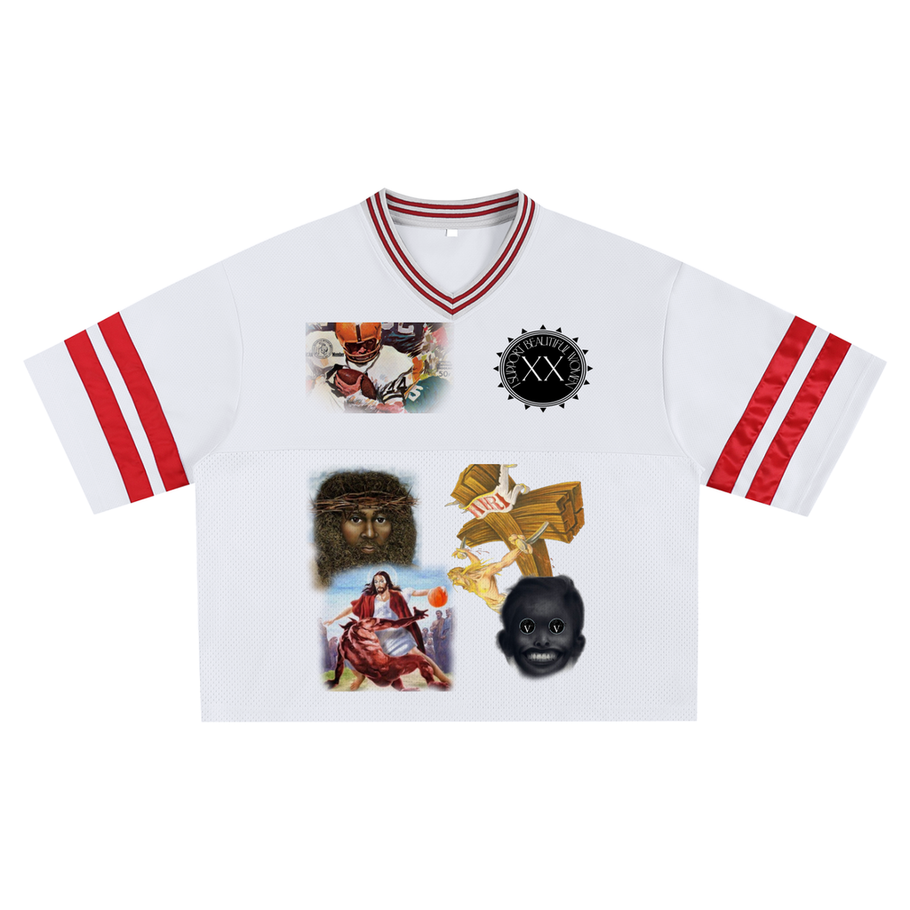 Taped Mesh Boxy T-Shirt