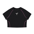 Women's Contrast Stitch Raglan Crop T-Shirt