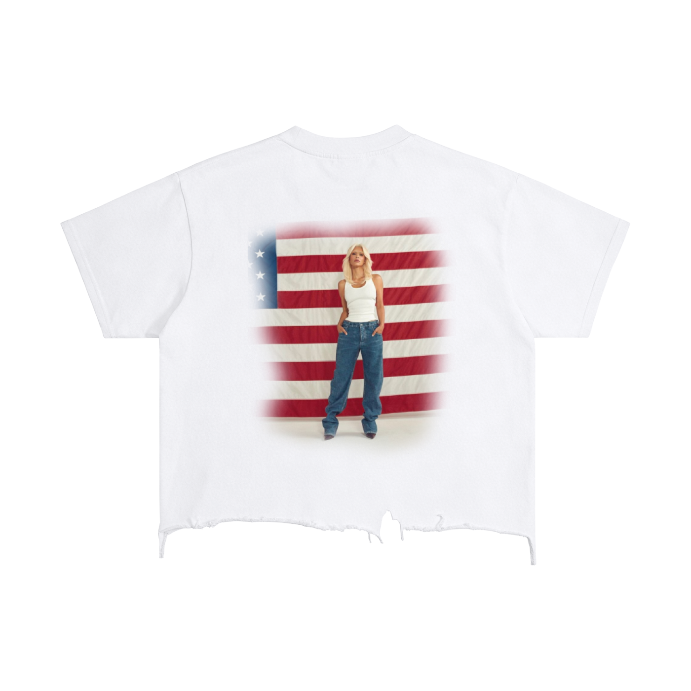 Vintage Wash Boxy Distressed Hem T-Shirt