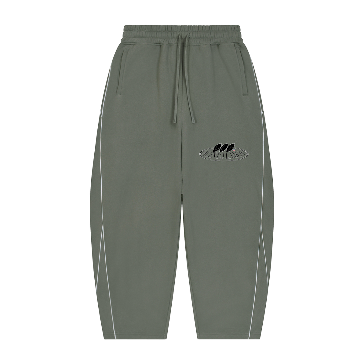 V Piping Fleece Barrel Leg Sweatpants