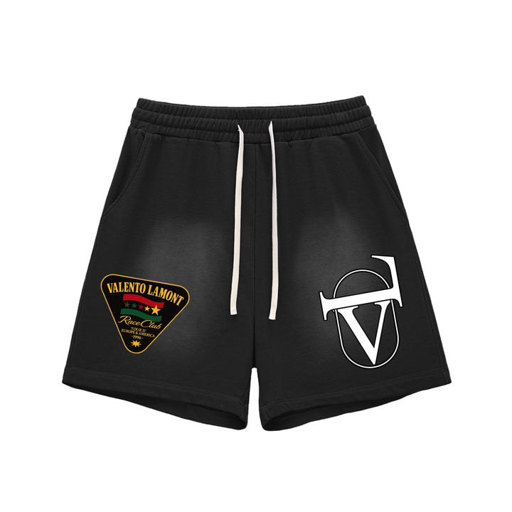 Sun Fade Raw Edge Cotton Shorts