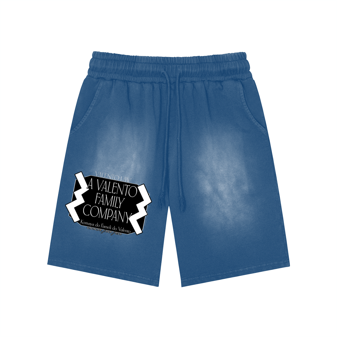 Rectangle Patch Monkey Washed Shorts