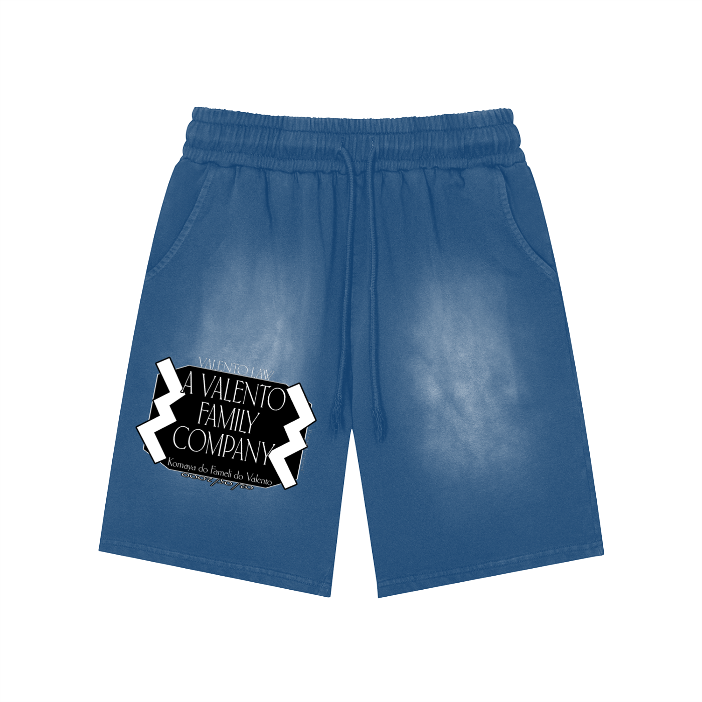 Rectangle Patch Monkey Washed Shorts