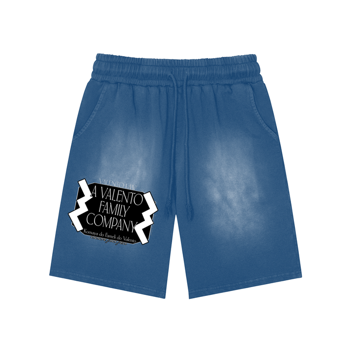 Rectangle Patch Monkey Washed Shorts