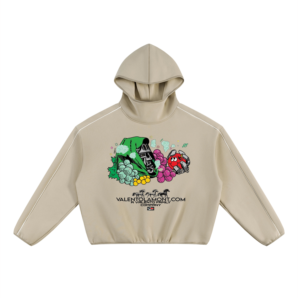 V Boxy Piping Fleece Hoodie