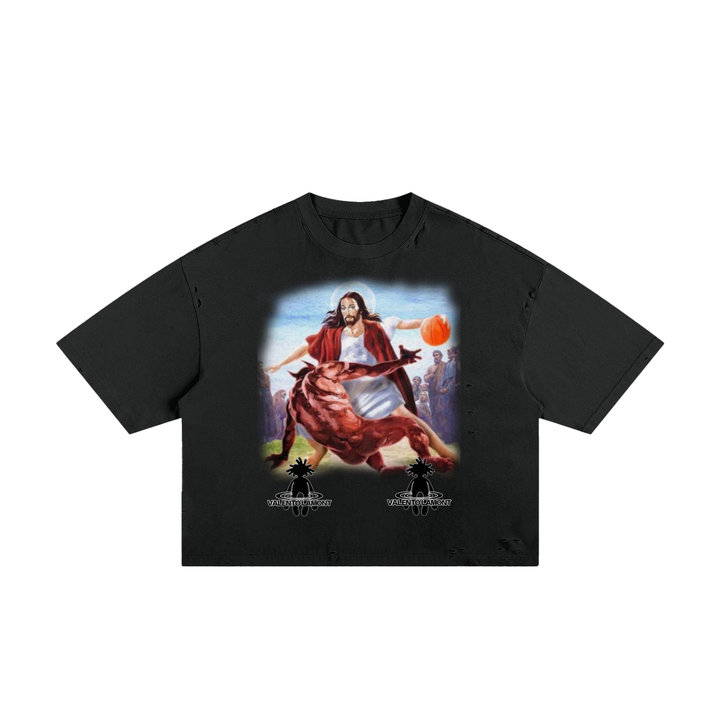 Classic Frayed Boxy Tee - 250 GSM