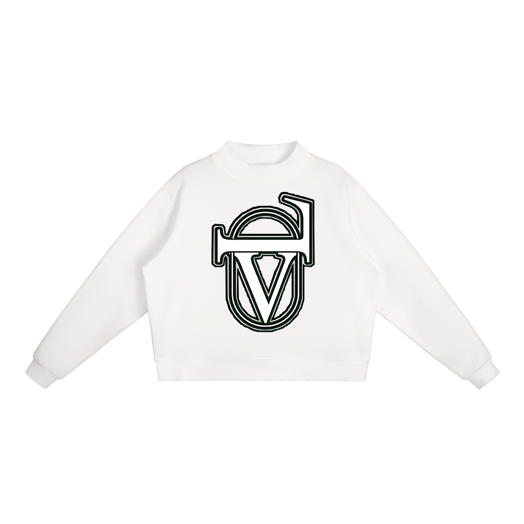 Essential Fleece Mock-Neck Crew Sweatshirt