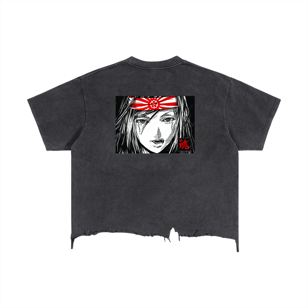 Vintage Wash Boxy Distressed Hem T-Shirt