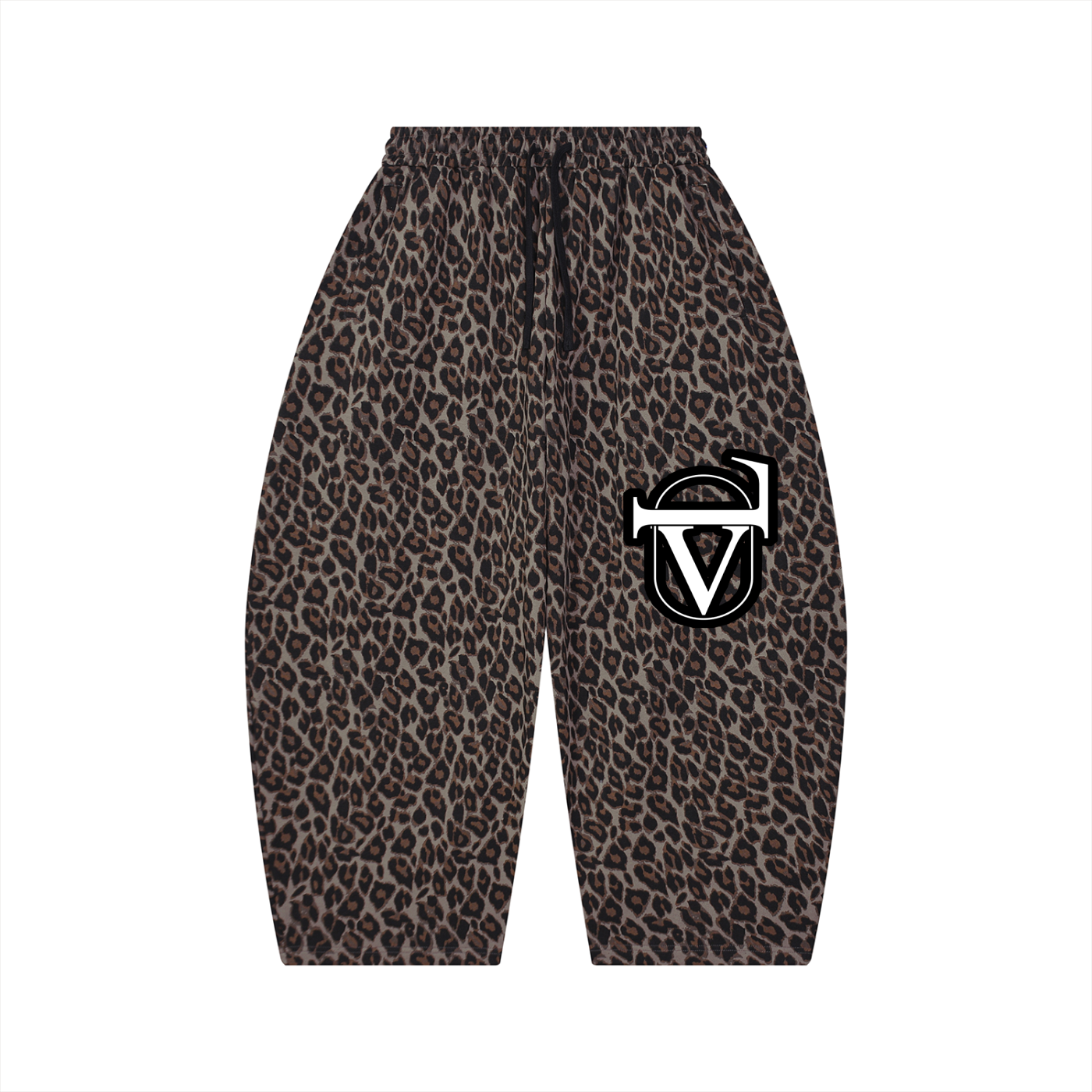 Unisex Leopard Barrel Leg Sweatpants