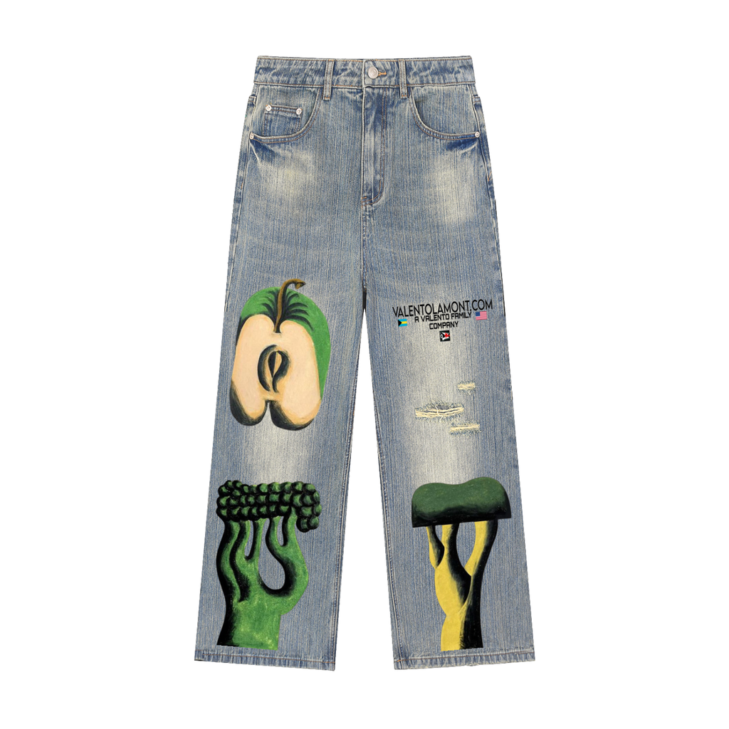 Vintage Wash Distressed Denim Jeans