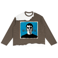 Unisex Striped Panel Boxy Long Sleeve T-Shirt
