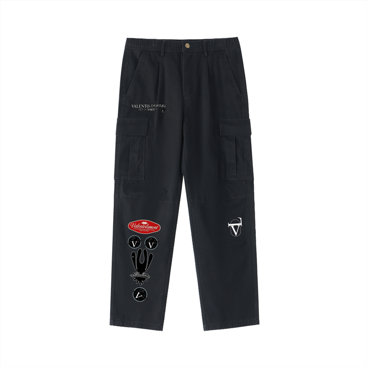 Cotton Elastic-Waist Cargo Pants