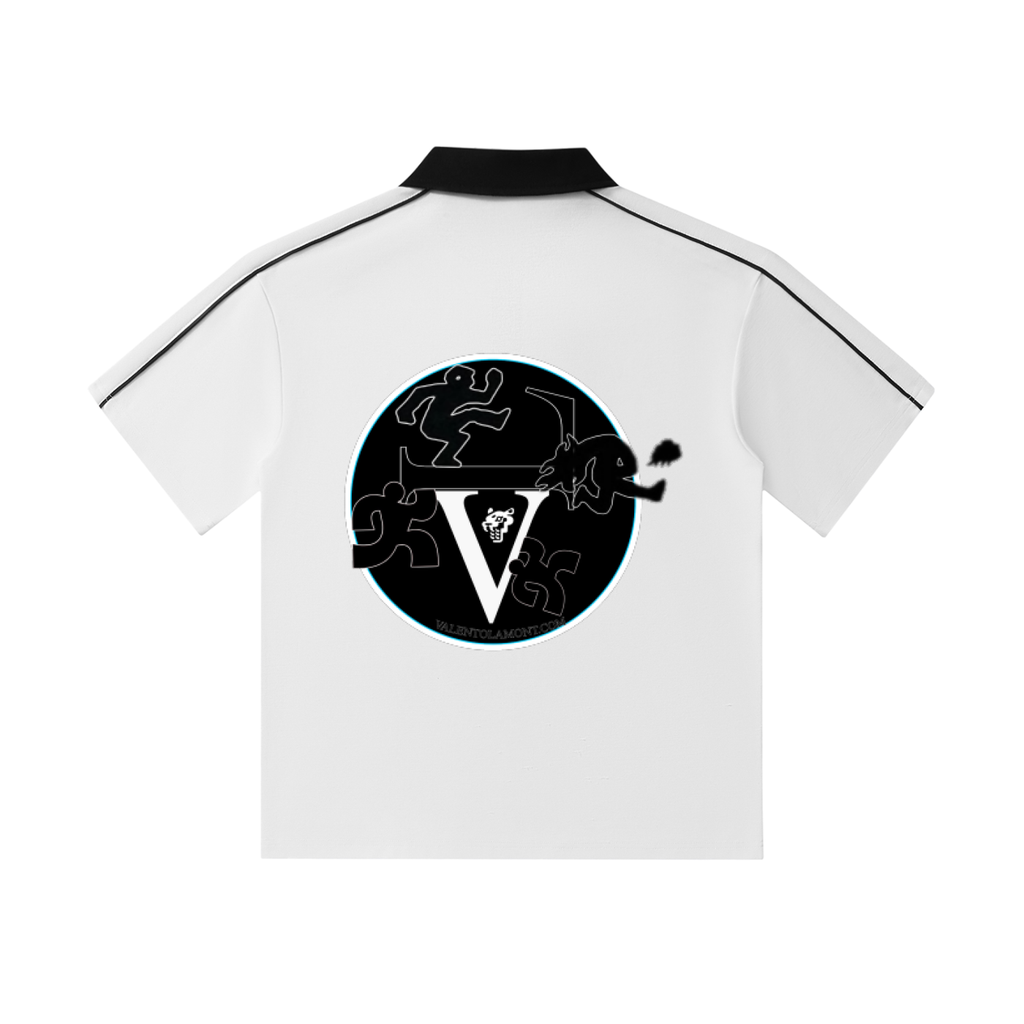 Contrast Collar Short-Sleeve Polo Shirt