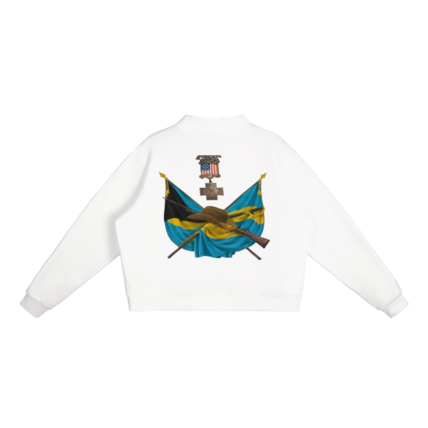 Essential Fleece Mock-Neck Crew Sweatshirt