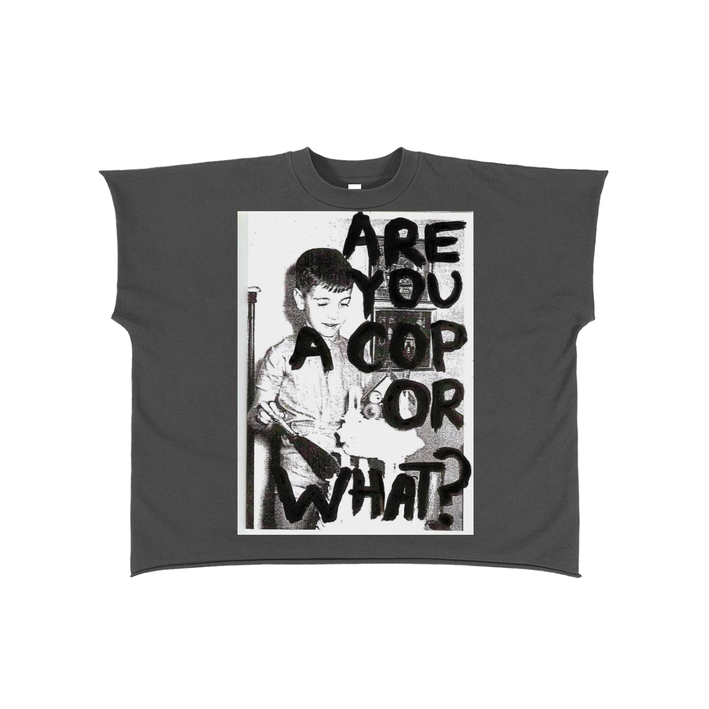 Raw Edge Boxy Non-Shrink T-Shirt