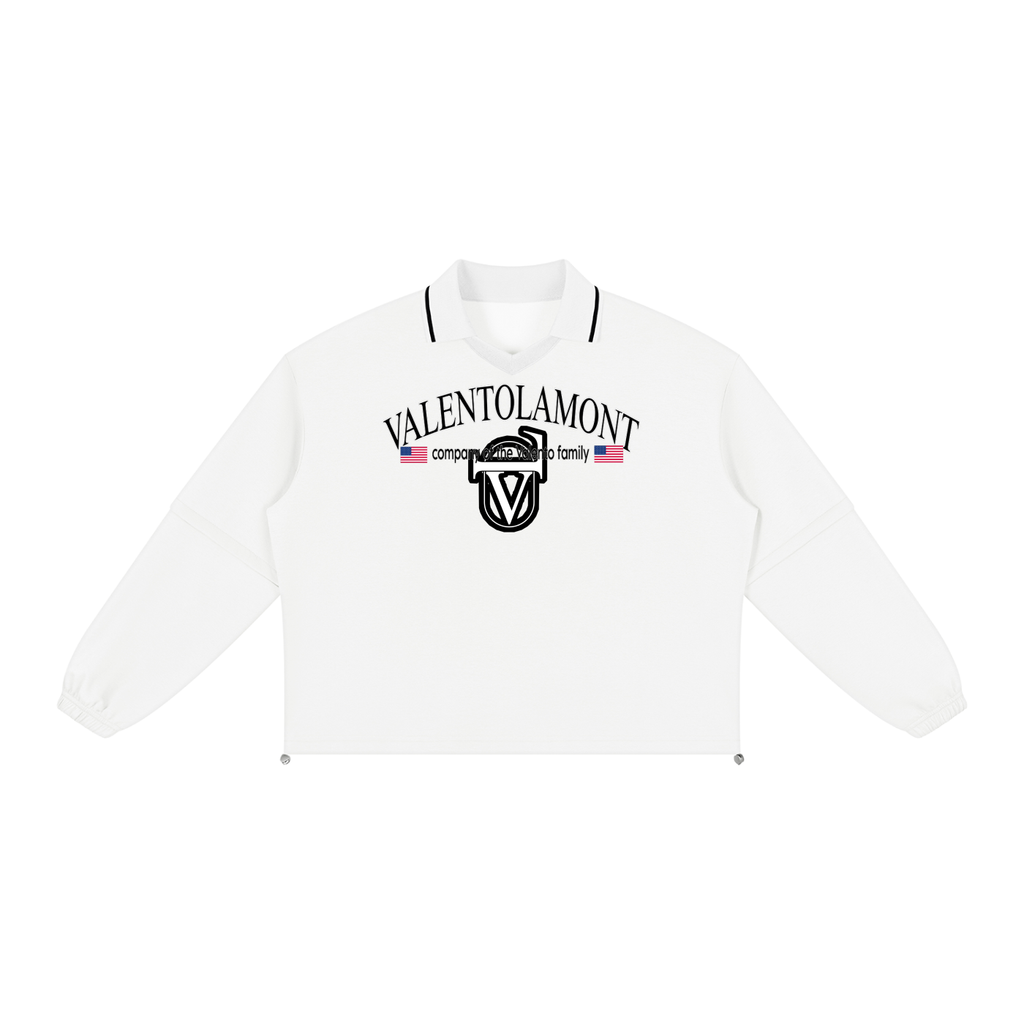 V Boxy Collared Detachable Sweatshirt