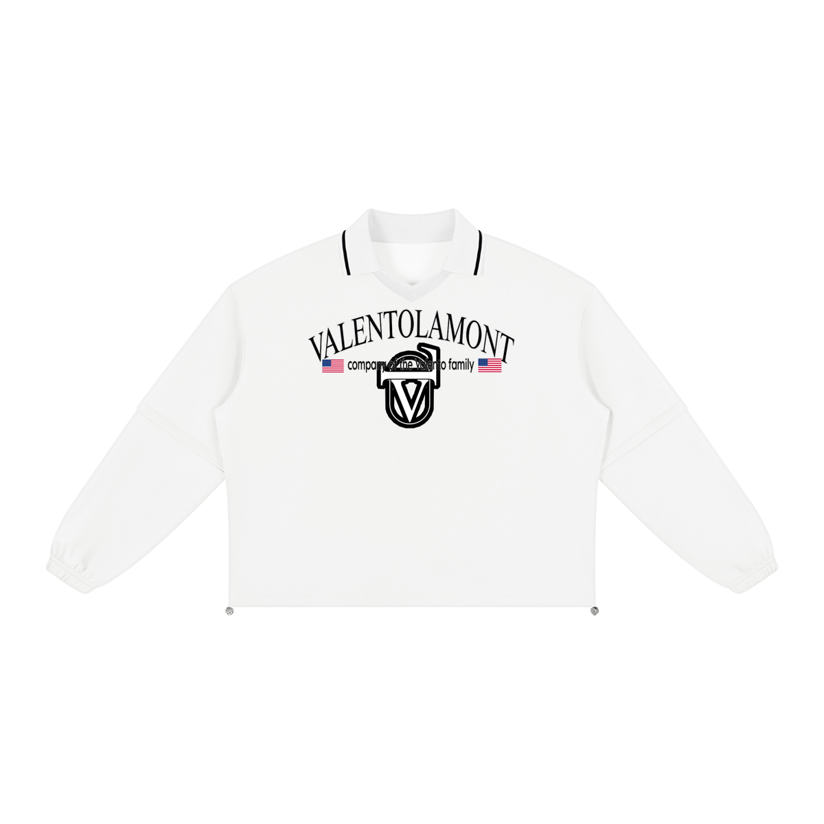 V Boxy Collared Detachable Sweatshirt