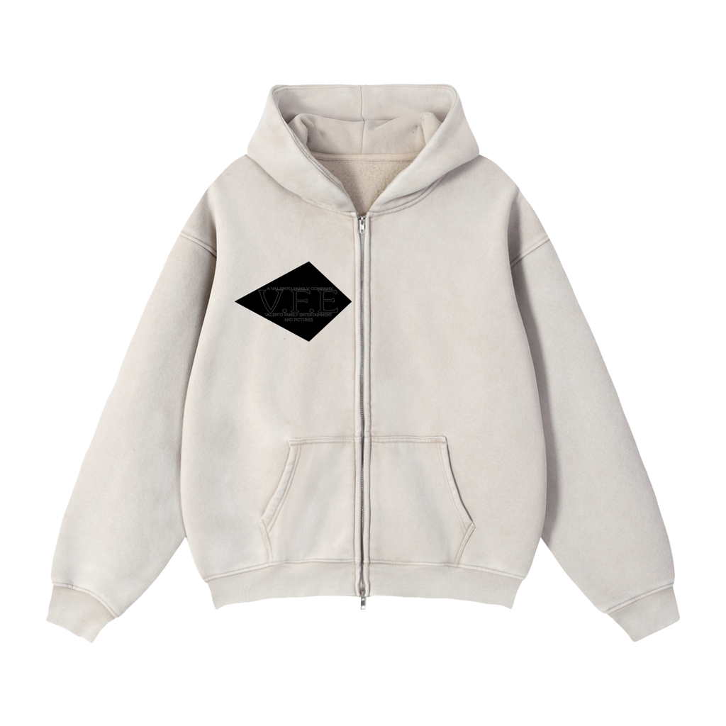 Zip-Through Boxy Fleece Hoodie