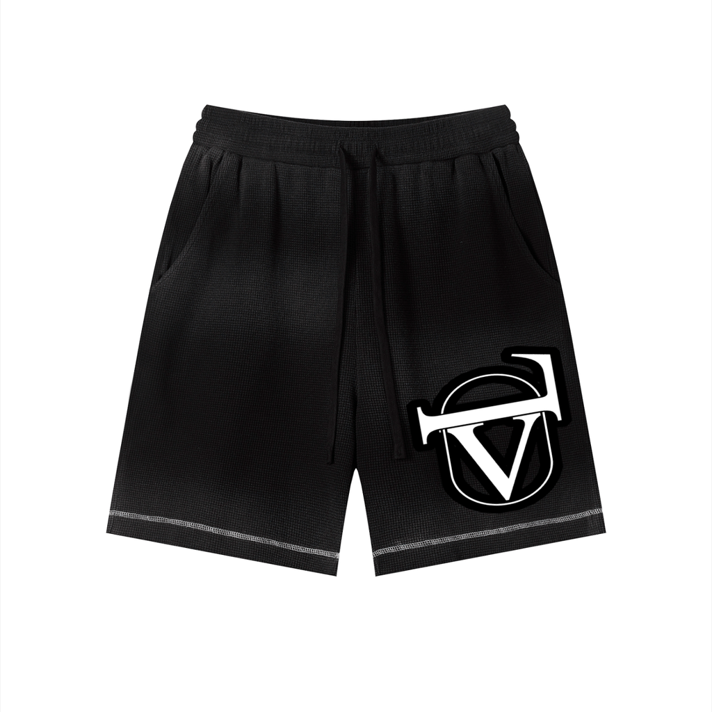 Unisex Sunfade Waffle Raw Hem Shorts