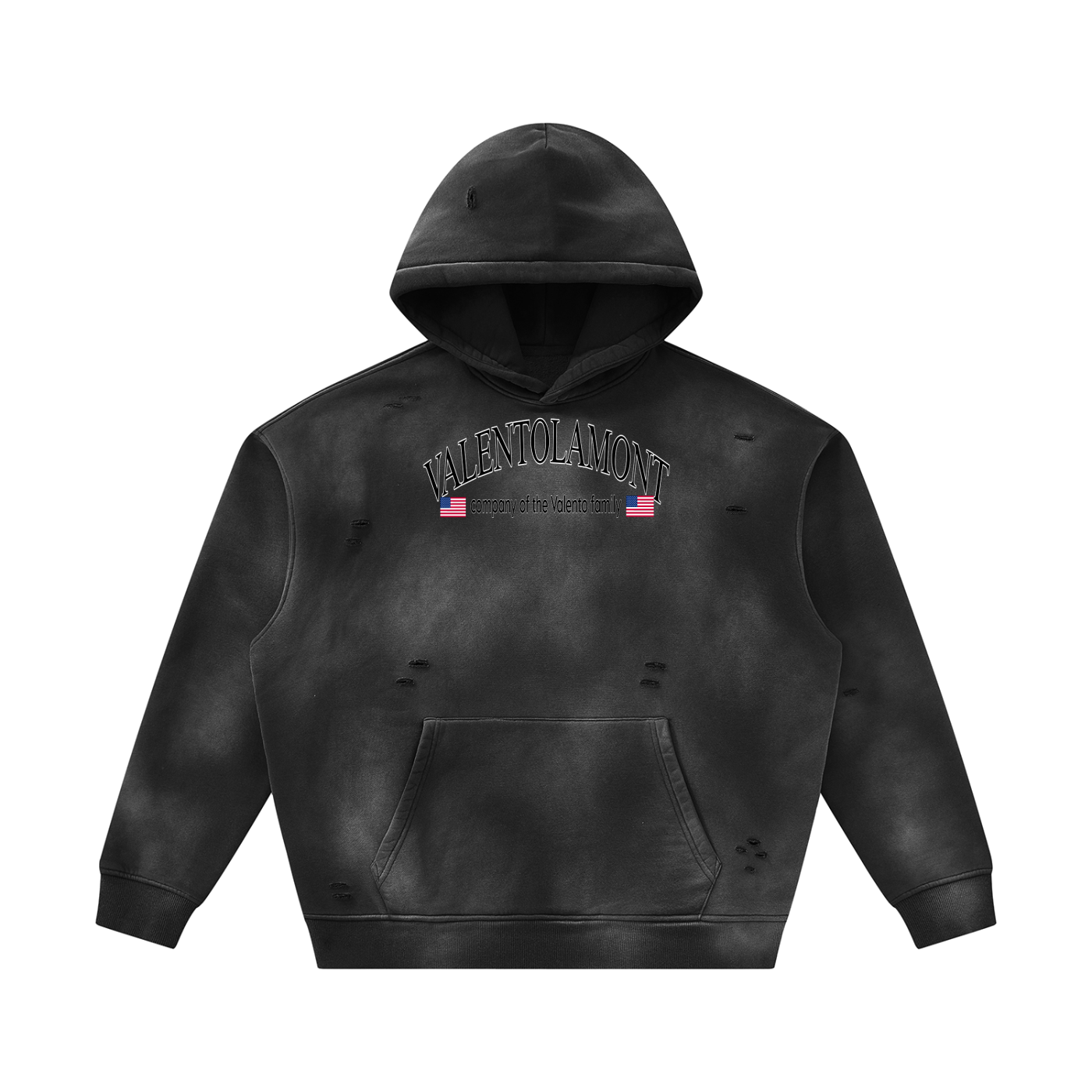 Unisex Sunfade Frayed Fleece Hoodie