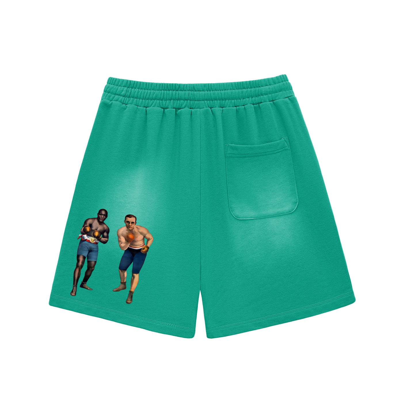 Sun Fade Raw Edge Cotton Shorts