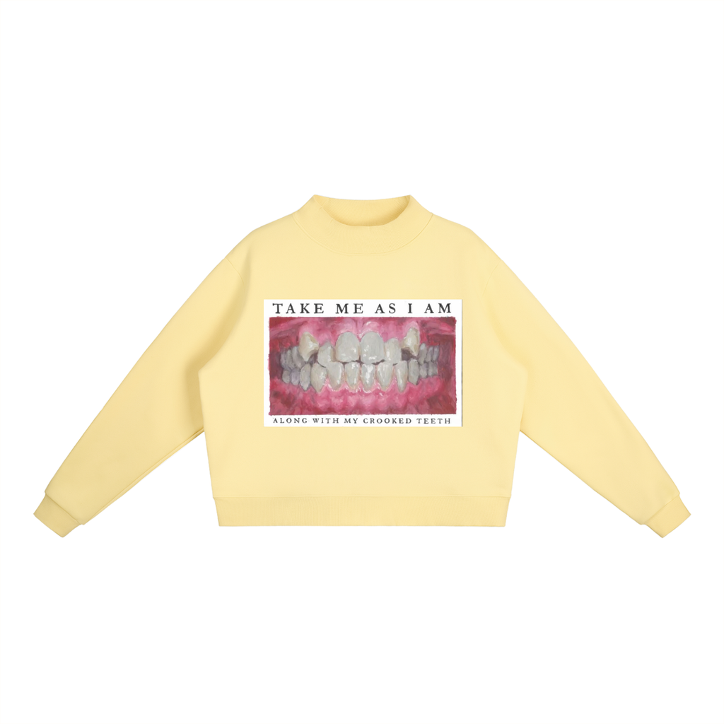 Essential Fleece Mock-Neck Crew Sweatshirt