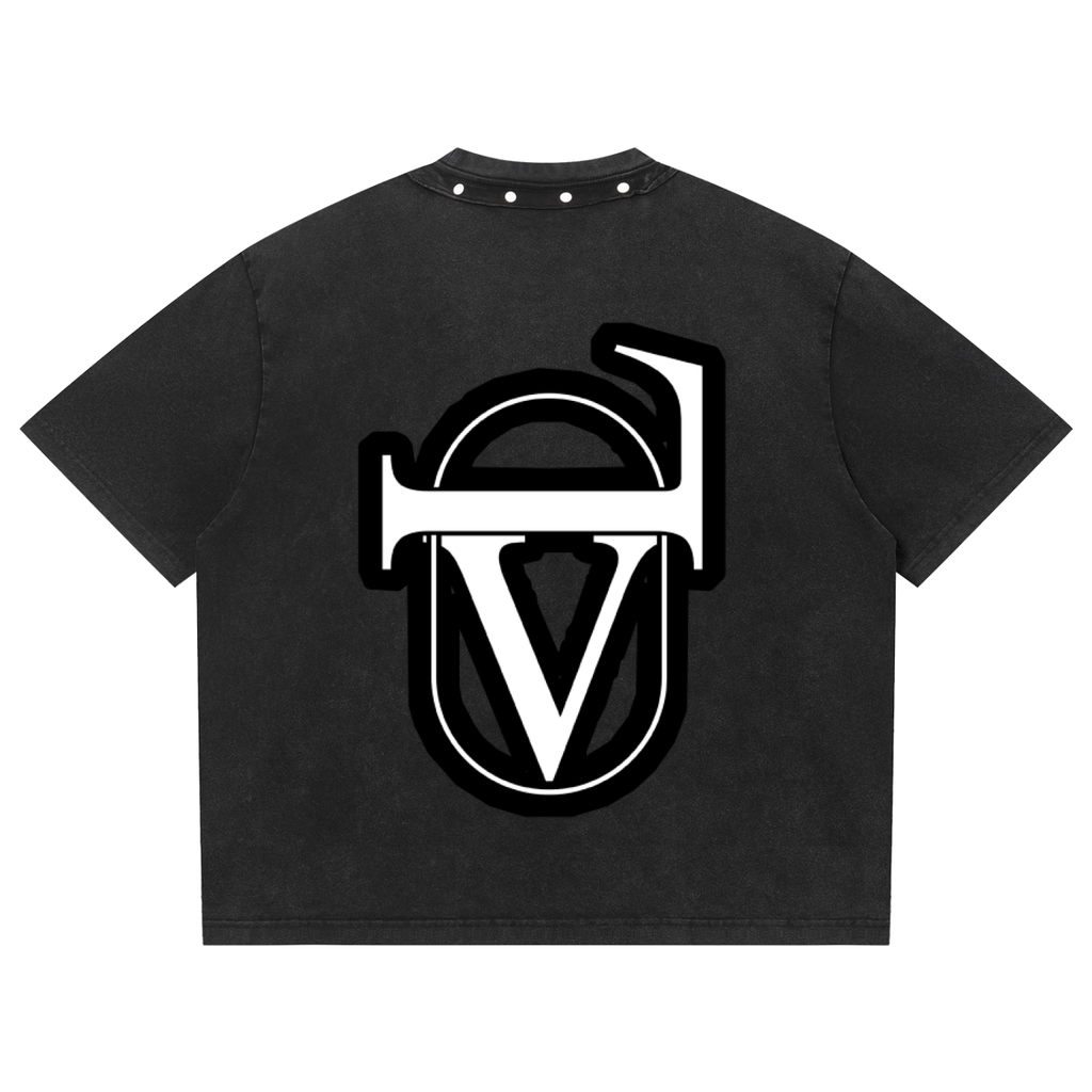 Unisex Washed Boxy Studded T-Shirt