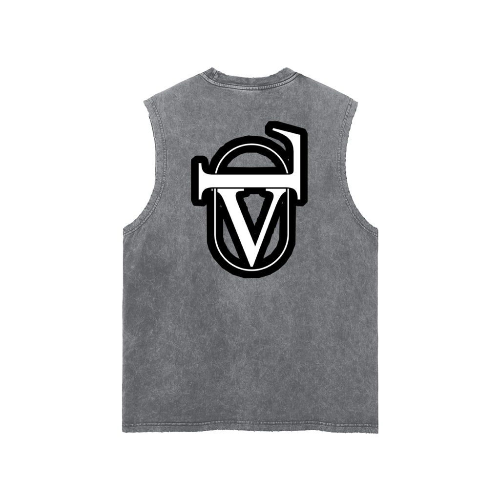 Snow Washed Frayed Hem Tank Top