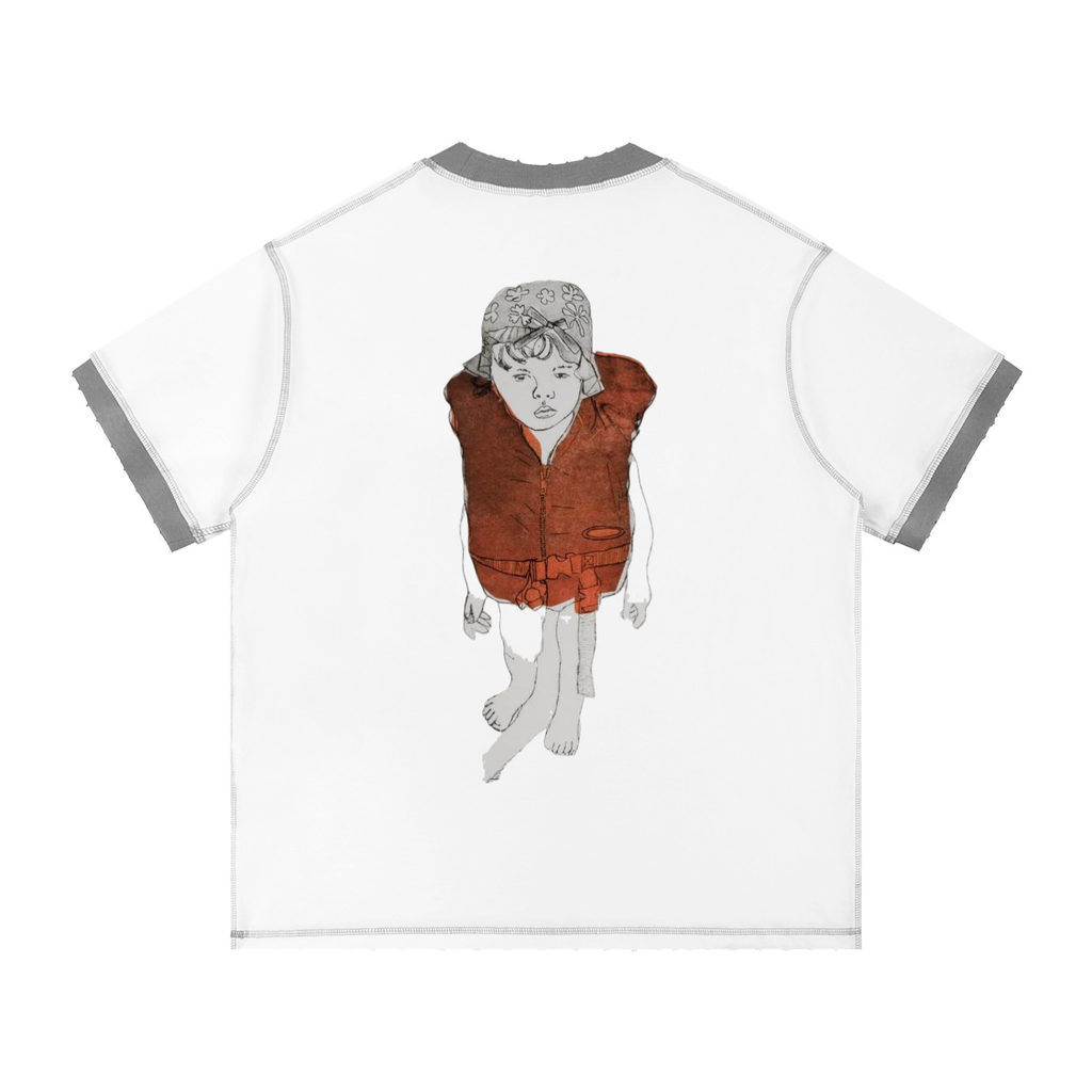 V Contrast-Stitched Ringer T-Shirt