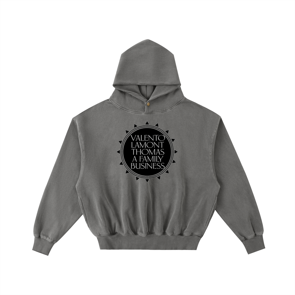 Frayed Enzyme Washed Fleece Hoodie