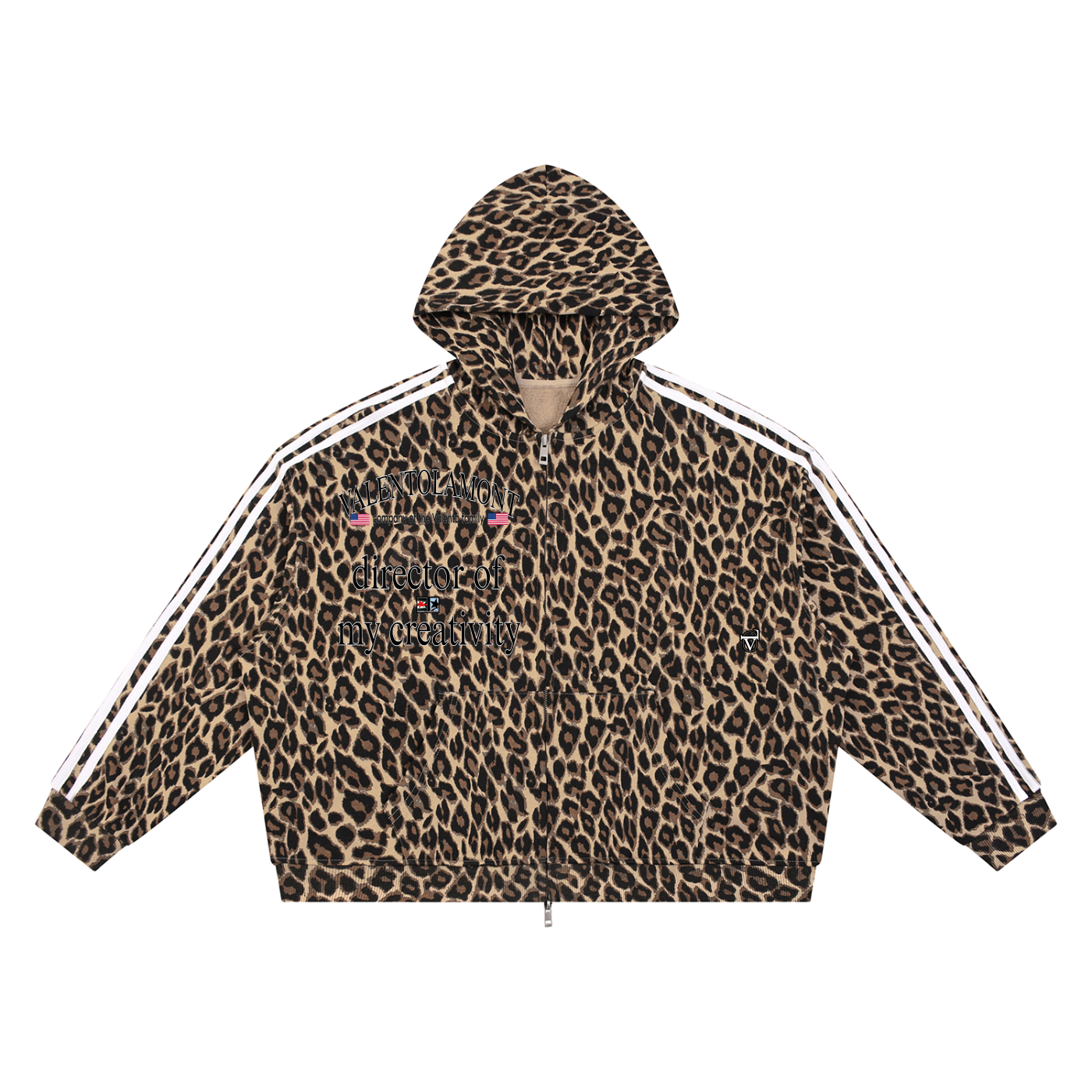 Unisex Leopard Full Zip Hoodie