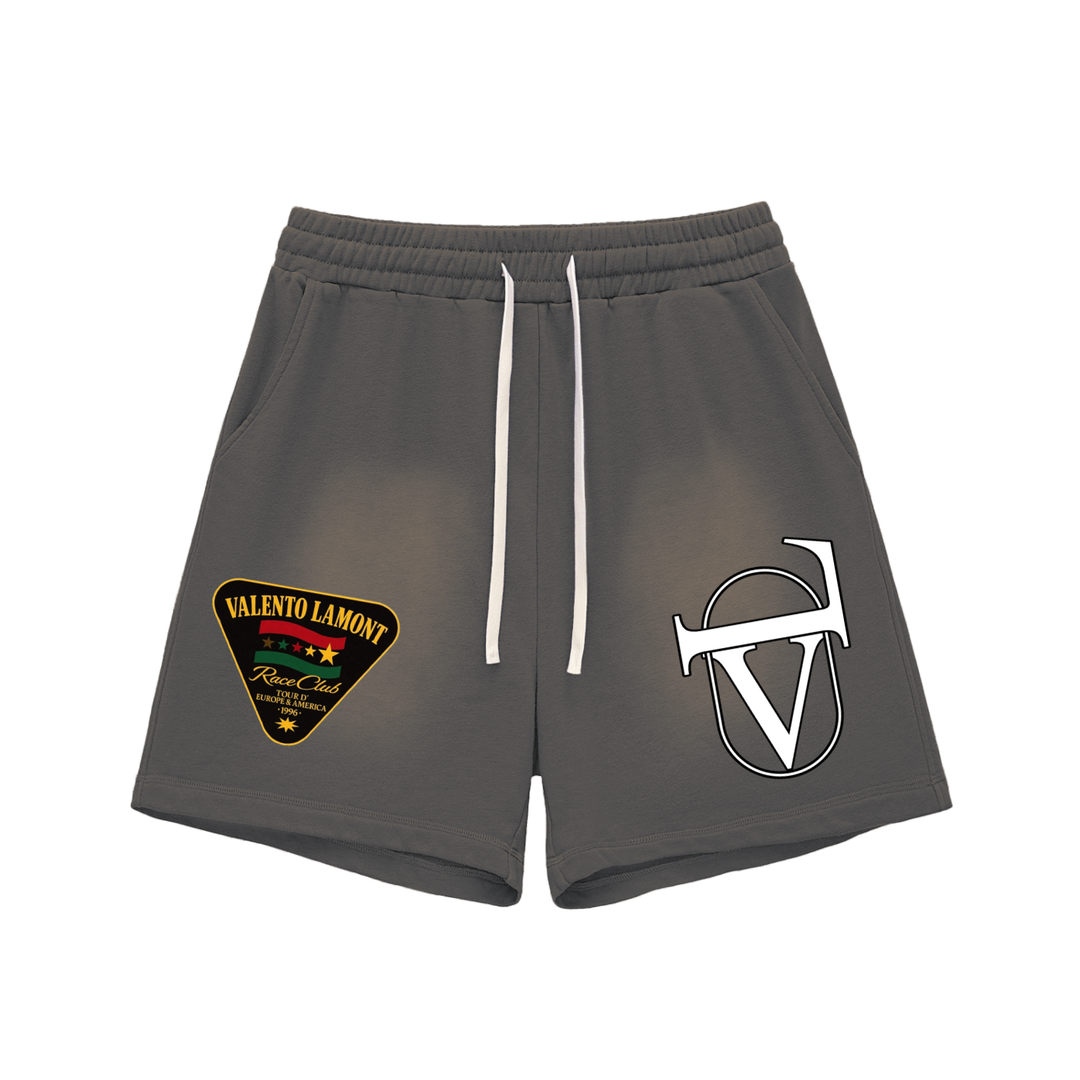 Sun Fade Raw Edge Cotton Shorts