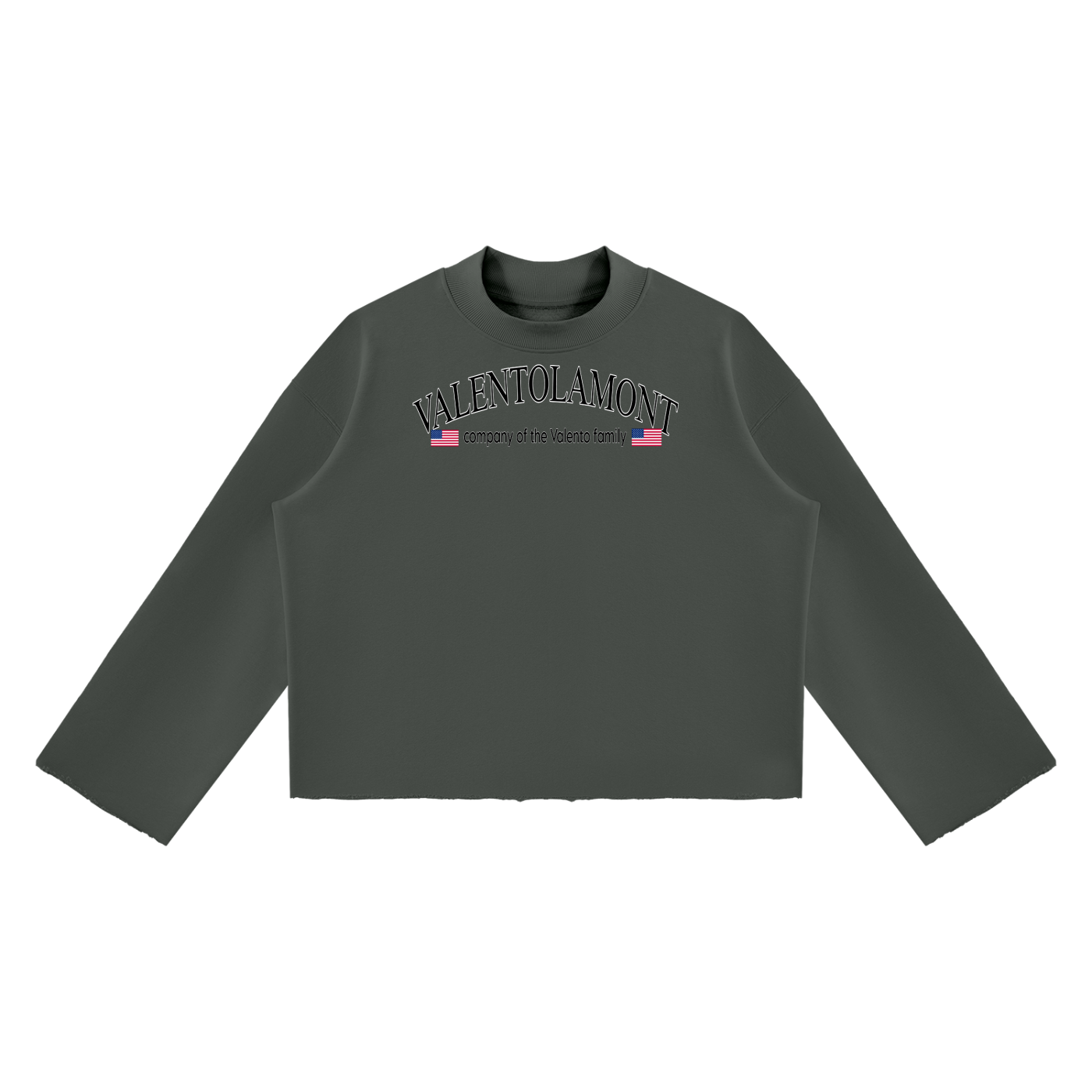 Unisex Mock Neck Raw Edge Boxy Sweatshirt