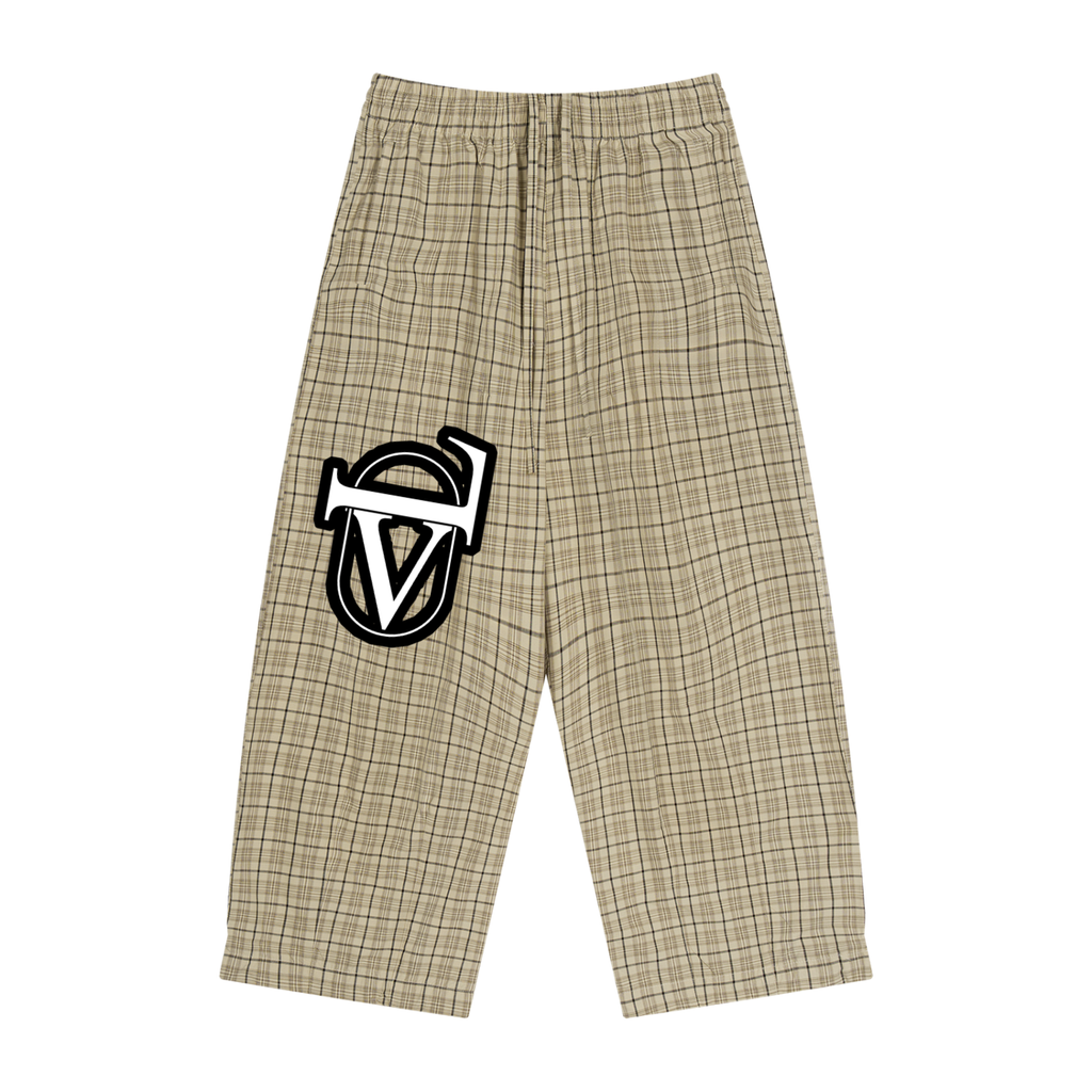 Unisex Plaid Wide Leg Pants