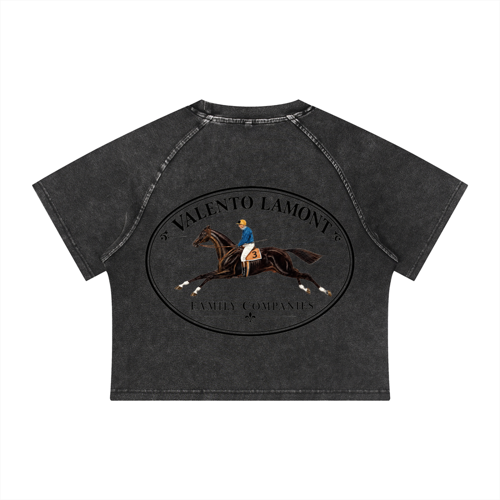 Women's Mineral Wash Raglan Crop T-Shirt