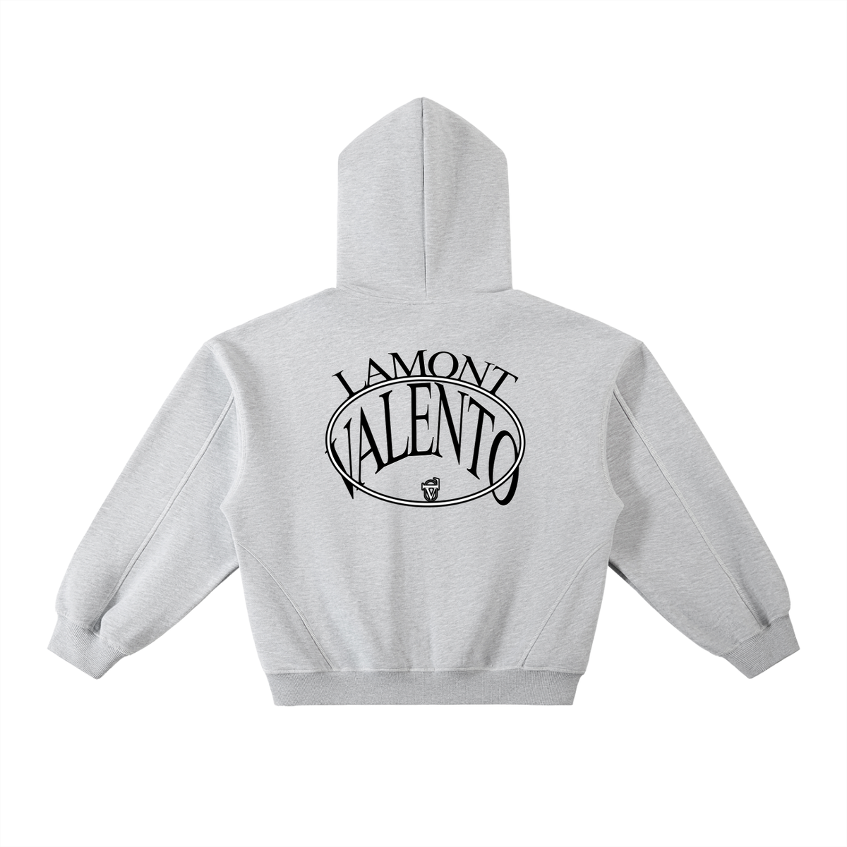 Contrast-Stitched Boxy Fleece Hoodie