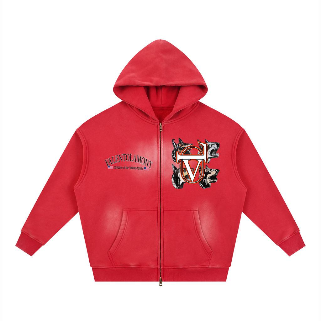 Sunfade Two-way Zipper Boxy Fleece Hoodie