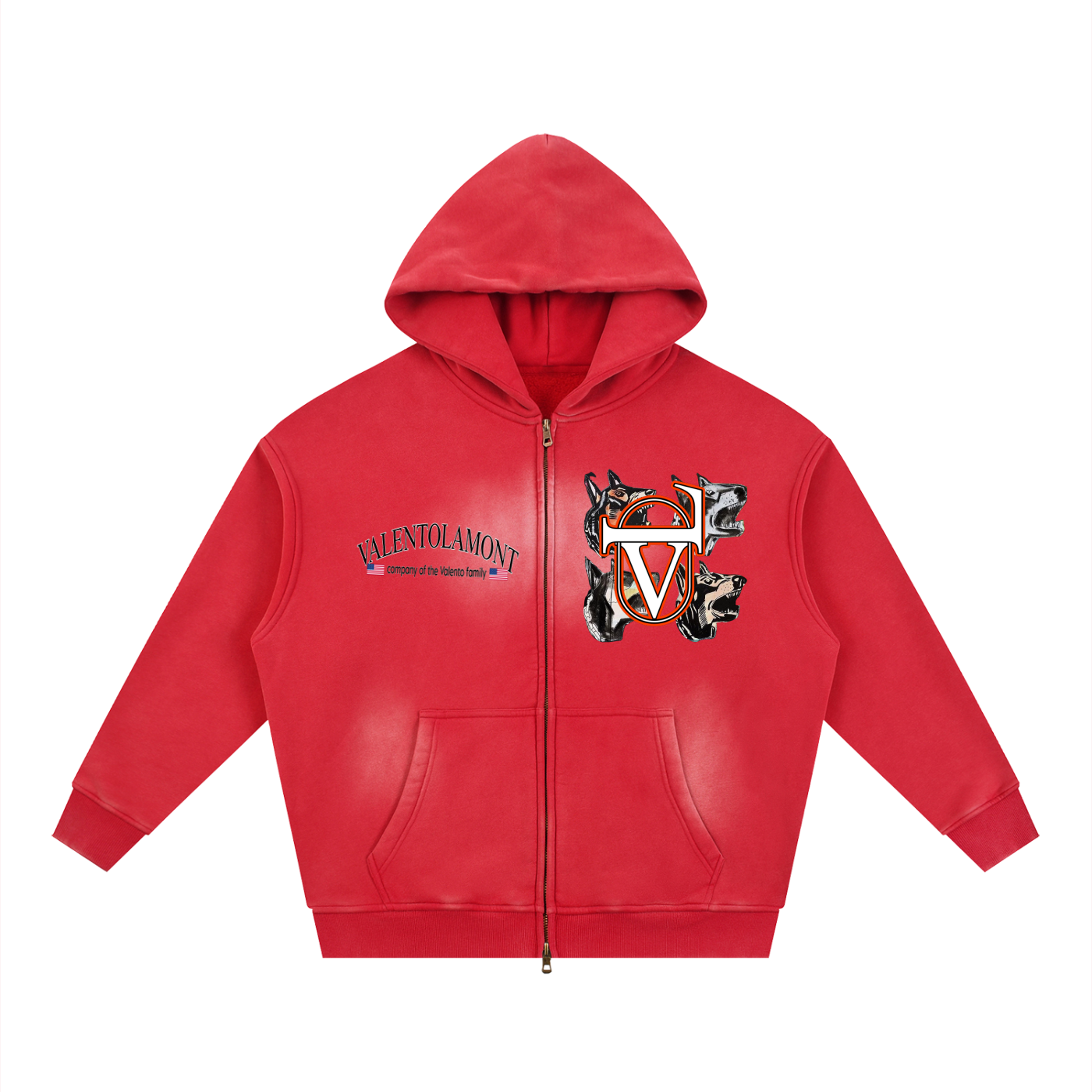 Sunfade Two-way Zipper Boxy Fleece Hoodie