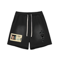 Sun Fade Raw Edge Cotton Shorts