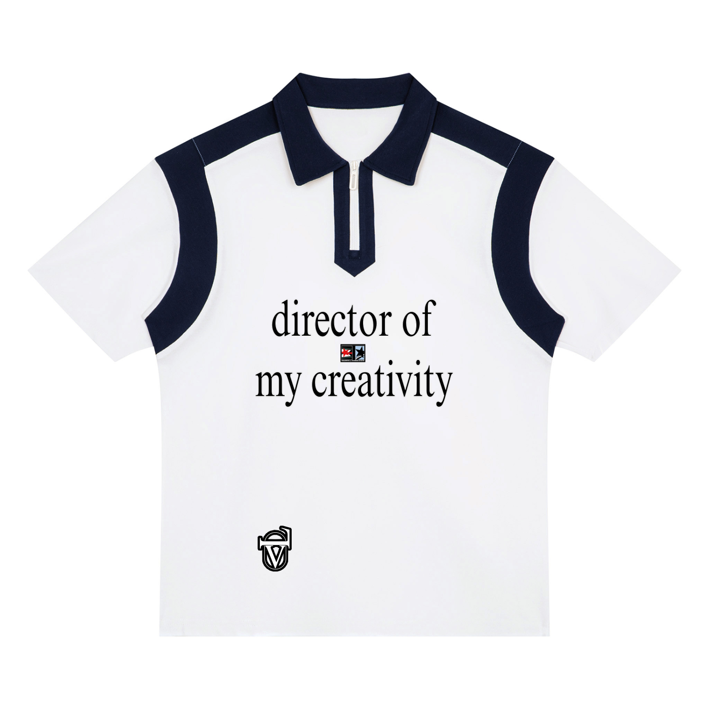 Unisex Color Block Quarter Zip Polo Shirt