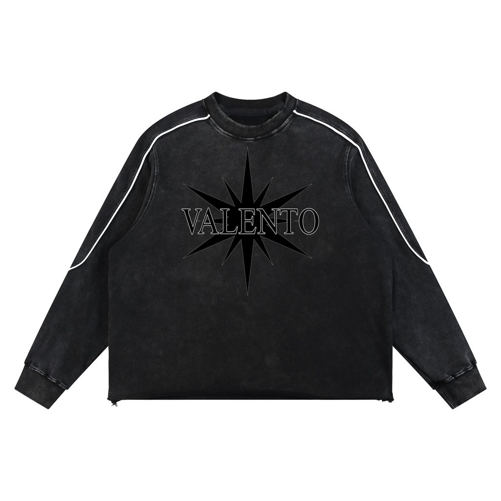 Mineral Wash Piping Raw Hem Sweatshirt