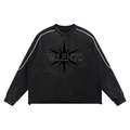 Mineral Wash Piping Raw Hem Sweatshirt