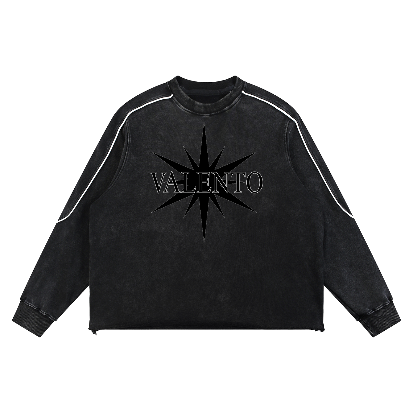Mineral Wash Piping Raw Hem Sweatshirt