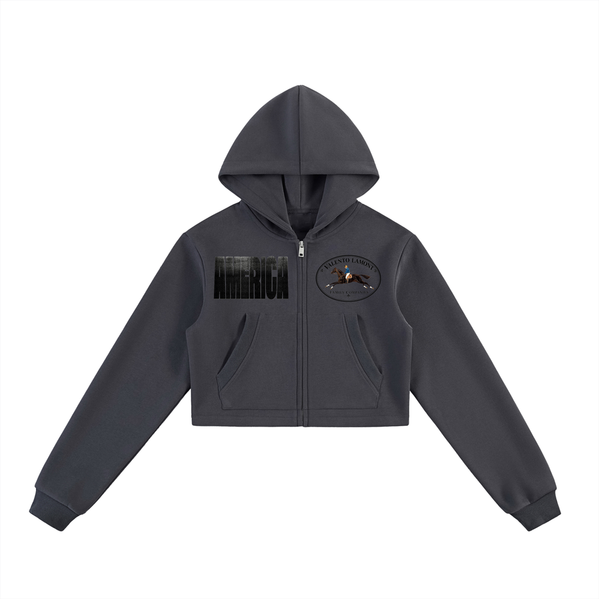 Essential Cropped Zip-Up Hoodie
