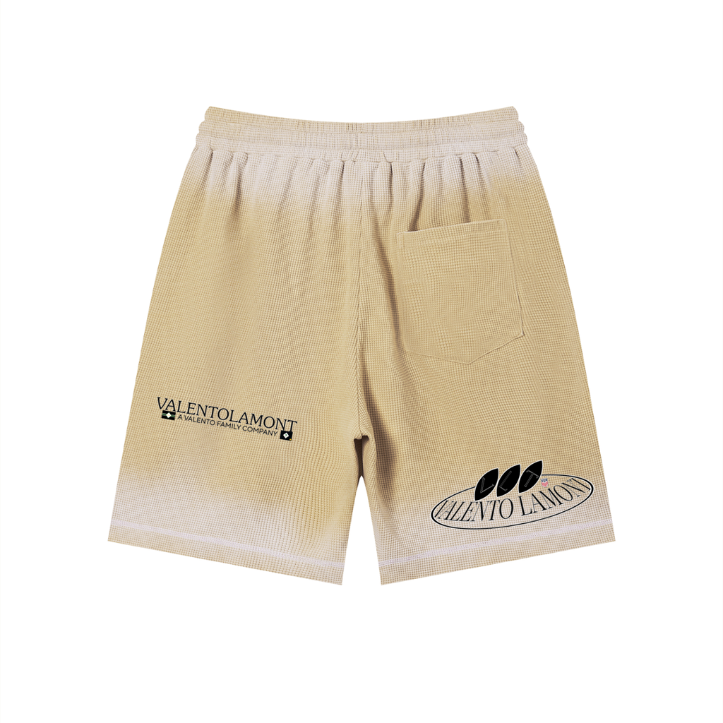 Unisex Sunfade Waffle Raw Hem Shorts