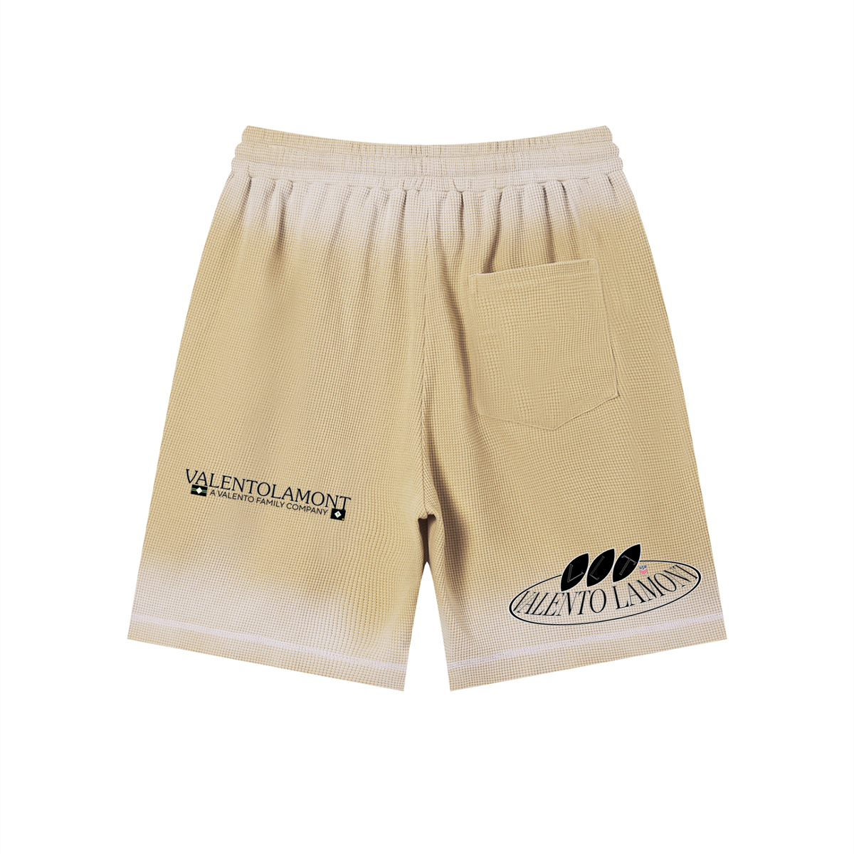 Unisex Sunfade Waffle Raw Hem Shorts