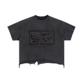 Vintage Wash Boxy Distressed Hem T-Shirt