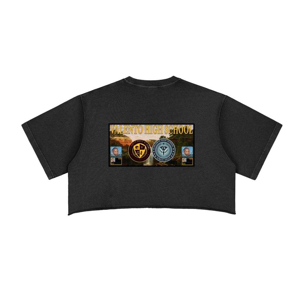 Snow Washed Raw Edge Crop Top