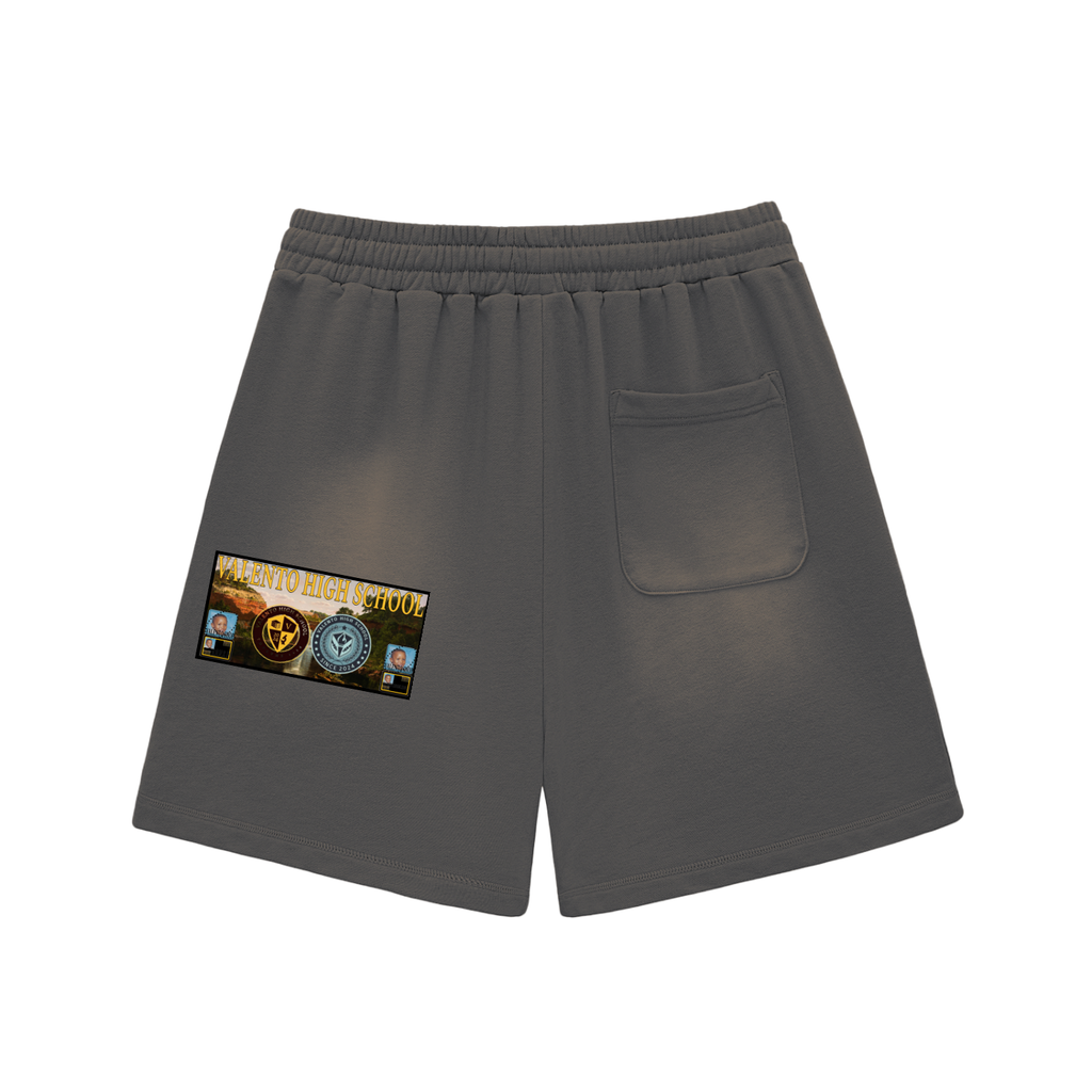 Sun Fade Raw Edge Cotton Shorts