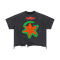 Vintage Wash Boxy Distressed Hem T-Shirt